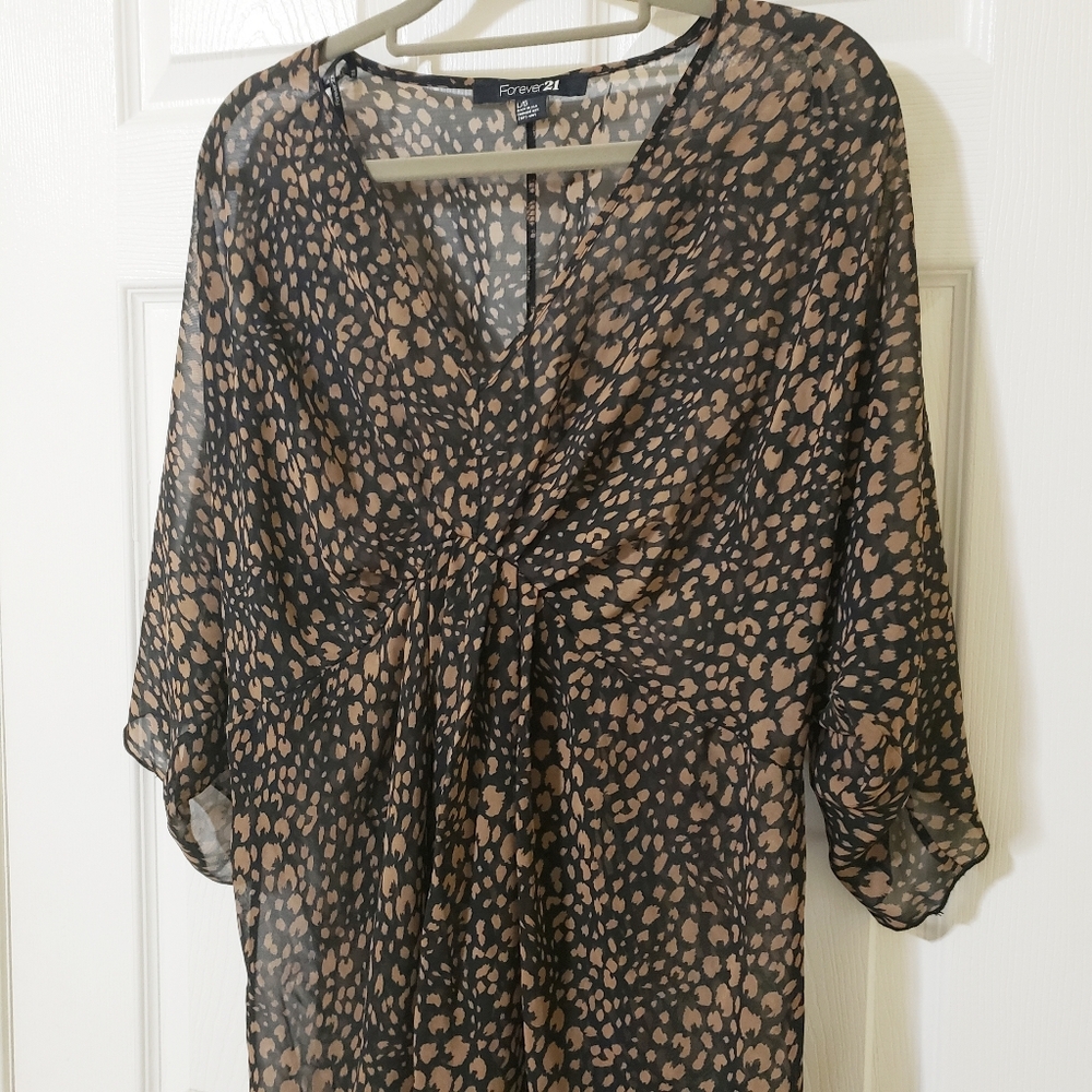 Forever 21 Animal Print Beach Cover Up Dress